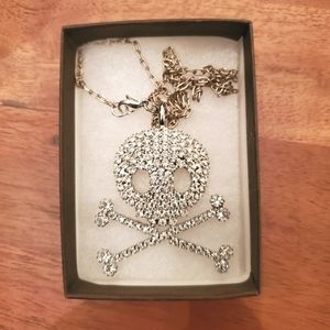 Tarina Tarantino Rhinestone Skull Necklace
